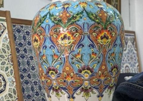 Vase en Céramique Artisanale Peint à la Main – Décoration Orientale