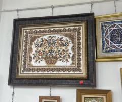 Tableau en Céramique Artisanale – Motif Floral Oriental
