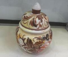 Pot en Céramique Artisanale Peint à la Main – Boîte Décorative