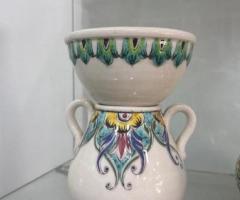 Vase en Céramique Artisanale Orientale – Décoration Peinte à la Main